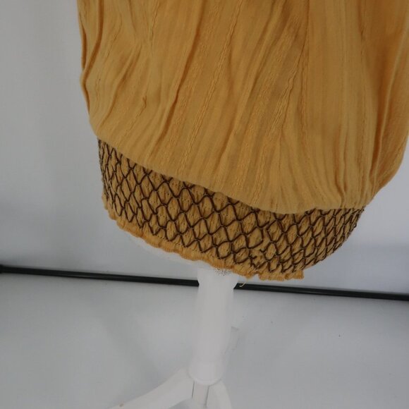 Mine Yellow Tank Top Embroidered Details Size Medium - Picture 7 of 9